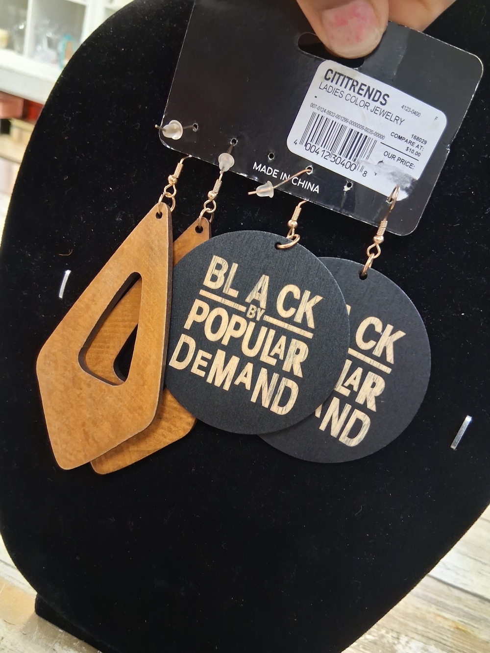 CitiTrends Black & Tan 'Black by Popular Demand' Statement Earrings